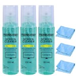 TechBurner Laptop Screen Cleaner, Camera Lens, Glass Mobile Phone LCD and LED Screen Cleaner with Cloth - 100ml (Pack of 3)