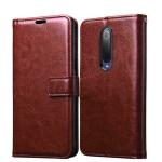 Frazil Vintage Leather Finish Flip Cover for Oppo R17/R17 Pro | Inside Pockets & Inbuilt Stand | Wallet Style Back Case | Magnet Closure (Brown)