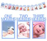 AMFIN Photo Banner for First Birthday / First Year Birthday Photo Banner / Monthly Photo Banner (12 Months)