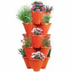 POTS4NATURE Garden Stacking Vertical Plastic 5 Tier Indoor/Outdoor Gardening Tower Planter Pots