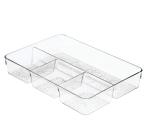 INKULTURE Rain Divided Fridge Drawer Organizer Tray Refrigerator Storage Box Pantry Bin For Vegetable, Fruits Etc. | Size 33.5 x 23.4 x 5.6 cm | Clear