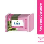 Kara Aloe Vera & Cucumber Refreshing Facial Wipes Pack of 12 (10 Pulls)
