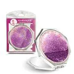 MAJESTIQUE Dual Side Hexaglitter Pocket Mirror - Distortion-Free, Hexa Small Mirror for Purse, Compact Folding Mirror for Girls, Men, Women - Color May Vary