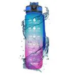 Showpin Water Bottles 900 ml Motivational Water Bottle for Kids & Adults with Straw Sipper Water Bottle With Time Markings BPA-Free Water bottle for office,Sports,Travel, Camp, Outdoor,gym