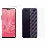 Kite Digital Oppo A3S Back Screen Protective Film Carbon Fiber Skin Transparent Screen Guard Sticker & Premium Tempered Glass Screen Protector