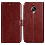 TRIFTY Brown Leather Shock Proof Flip Case Back Cover for OnePlus 3T/1+3T|MOBILE COVER|COVER|BACK COVER|MOBILE CASE|FLIP COVER