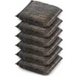 AGNIRVA Scratch Proof Kitchen Utensil Scrubber Pad Heavy Duty Steel Loop Scrubbing Pads for Dishwashing Utensil cleaning Steel Sponge Scrubber for Dishwash Platform Tiles Sponge Scrubber (Pack of 6)