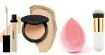KA CAYLA Beauzy Compact, Concealer, Beauty Blender and Universal Blending Brush Makeup Combo (Pack of 4)