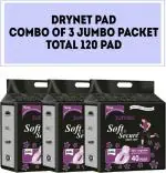 Soft & Secure Combo Of 3 Jumbo Pack Sanitary Pad (Pack Of 120)