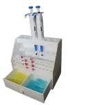 APEX LABS MICROPIPETTE STAND FOR 5 PIPETTES WITH DRAWER & TEST TUBE RACK