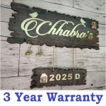 Aarushi Creations Personalised Home Door Name Plate, Wooden, 20x18 In, 0106C
