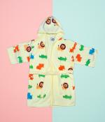 THE LITTLE LOOKERS Swimming Bath Gown/Bath Robe/Bathing Accessories/Bathing Essentials for Kids/Baby Boys & Baby Girls in Attractive Prints (Bunny Lemon, 4-6 Years(X-Large))