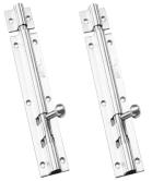 AKS Stainless Steel Half Round Tower Bolt Length 4 Inch Rod Thickness 10 MM Finish Satin SS Pack Of 2 Piece