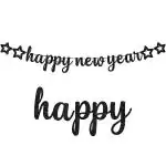 Festiko Happy New Year Banner For Nye Decorations 2022, Glitter, Happy New Year Sign For 2022 New Years Decorations, New Years Eve Supplies 2022, Happy New Year Decorations 2022