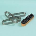 Rena Germany - Perforated Tart Ring - Tart Ring for Baking - Oval Tart Mould - Cake Mousse Ring Mold - 3 Pieces Set (145x20 mm)