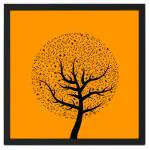 RITWIKA ART AND CRAFT Photo Frame Painting Of Modern Art Tree With Musical Note In Mustard Background For Interior Design And Wall Decoration | Black And Yellow | 13.5 x 13.5 IN | Set Of 1