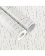 UZANIYA White Abstract Vinyl Self-Adhesive Sticker (40 x 500 cm)