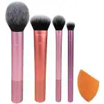 Mapperz Soft Makeup Brush Set With Sponge Blender For Makeup And Foundation (Set Of 5) - Multicolor