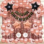 Zyozique Birthday Decorations Combo Set - Banner, Balloons, Star Foil Balloons,Rice Light (Pack Of 70)