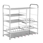 CHARMY 5 Layer Shelf Wall Mount Kitchen Utensil Dish Rack | Stainless Steel Utensil Rack/Stand (30x24 Inch)