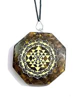 Astroghar Shri Laxmi Tigers Eye Crystal Chips Orgone Metal Yantra Pendant For Men And Women