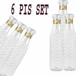 LOCOVA Diamond Plastic Unbreakable Fridge Water Bottle for Sports Set of 6