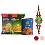 Bhikharam Chandmal & Chheda's - Rakhi | Simple Kids Rakhi | Gulab Jamun | Yellow Banana | Banana Chips | Raksha Bandhan