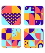 Whats Your Kick Pattern Design Unique Beautiful Pattern Design Printed Set of 4 Coaster With Metal Stand