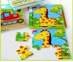 Tickles Animal Cartoon 9 Pieces of a Pattern Wood Puzzles Wooden Jigsaw Board (Set of 12 and Design May Vary) for Kids 2 yrs Plus