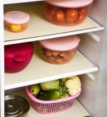 Kuber Industries Fridge Mats|PVC Floral Embossed Refrigerator Drawer Mat|Waterproof & Stain Resistant Fridge Mat Perfect for Home & Kitchen|Set of 6 (Cream)