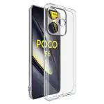 Casotec Crystal Clear Back Case for Poco F6 5G | Raised Bumps for Camera & Screen Protection | Clear Soft Silicone Back Case Cover for Poco F6 5G (TPU | Transparent)