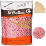 CUVLY Hard Wax Beans Hair Removal Painless Brazilian Wax for Full Body Brazilian wax for Multi Colors Wax for Facial, Brazilian Bikini, Underarms, Back, Chest, Legs- Pearl Beads (Beans 100 gm), Wooden Sticks(10 Pcs)