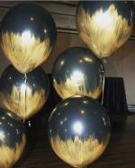 My Party Suppliers Black Golden Balloon for Party Decoration, 6pcs