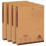 TULMAN 4 Pack D Ring Binder Office File for A4 & Legal Size Documents & Certificate Holder - 38x3x26 CM (Khakhi)