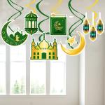 Zyozique 6 Pieces Ramadan Mubarak Decorations Hanging Swirls - Ceiling Hanging Decor,Eid Mubarak Party Kit
