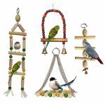 Jainsons Pet Products Bird Swing Hanging Toy for Birds Parrots Parakeets Budgies Cockatiels (Pack of 4)