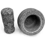 Subaa Stone Mortar and Pestle Set for Spices, Okhli Masher, Khalbatta stone, Mixer,Stone Okhli.