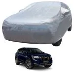 Auto Hub Car Body Cover Compatible with Mahindra XUV700 with Mirror Pockets, Triple Stitched, Water Resistant Car Cover, Metallic Silver