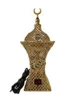 toynetics Bakhoor Dani Dhoop Dani Electric Burner Camphor Incense Aroma Diffuser for Office Home and Living Area, Big (Gold)