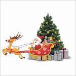 ARTWAY' Christmas Decoration Santa and Tree Wall Sticker for Kids Room & Living Room Decor (PVC Vinyl, 60cm x 40 cm, Multi)