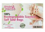 Smart mom Disposable Scented, Bio-degradable and Eco Friendly Diaper Refill Bags |Pack of 100