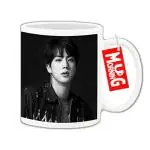 Mug Morning Ceramic BTS Jin Merchandise Coffee Mug (Black and White)