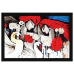 ArtX Multicolor Bhagwan Radha Krishna Love Framed Wall Art Painting 13 X 19 Inch