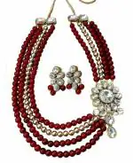 Jn Handicraft Alloy Red Jewel Set For Women