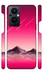 YAPZONE Amazing Mountains on Pink Gradient Background |Designer Printed Hard Back Cover for Oppo F21 Pro 5G Premium & Attractive Case for Your Smartphone
