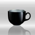 Femora Black Ceramic Jumbo Maggie, Soup and Coffee Mug 400 ml