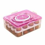 D DHANVI ENTERPRISE Plastic Double Layer 32 Grid Egg Tray Box with Lid For Fridge(PACK OF 1)