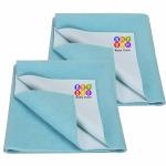 BeyBee Sea Blue Waterproof Baby Bed Protector Sheet 100 cm x 140 cm (Set of 2)