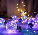 OSH DECORS LED Clear Bulb Copper String Lights10 - Warm White Globe LED Wire Hanging Lights with Multi-Color Bulbs for Diwali, Christmas, Halloween, and Party Decor