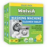 FIGMENT Washing Machine Cleaner Effervescent Tablets, Solid Washer Deep Cleaning Tablet, Triple Decontamination Remover with Natural Formula, for Front and Top Load Washers (Lemon)(Pack of 10 - 30gm Each)